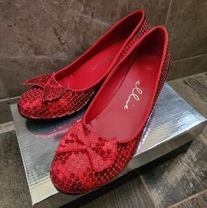 Dorothy Red Slippers Ellie Sparkling Red Sequin Flats